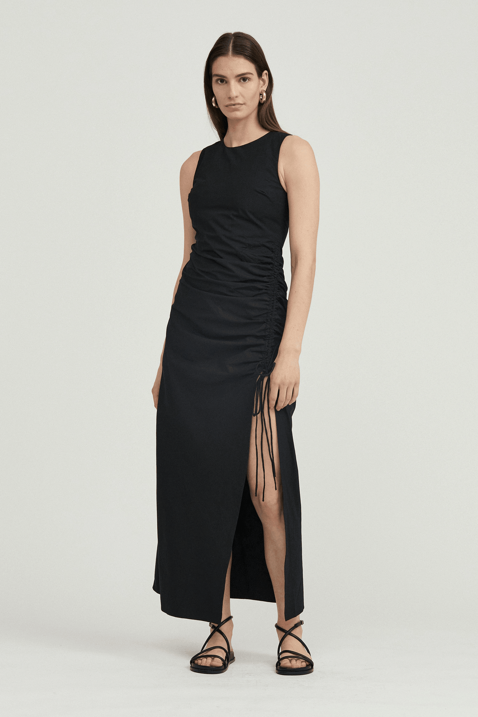 DRAWN DEEP TANK MAXI DRESS BLACK