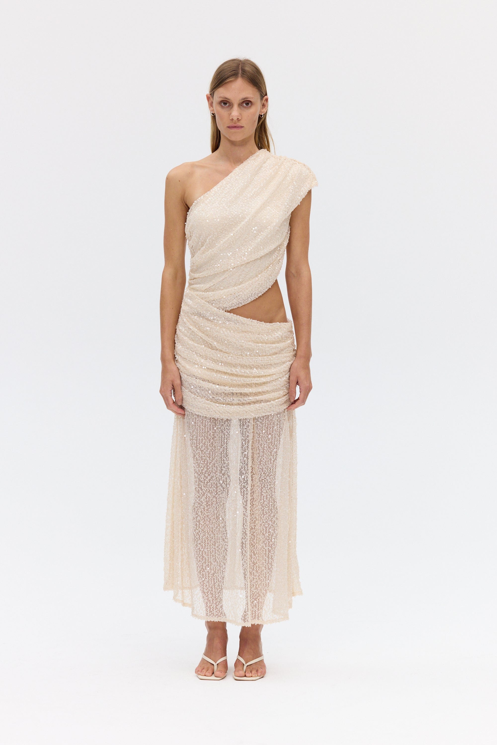 NIGHTFALL SEQUIN MAXI DRESS | SHELL | THIRD FORM | Women's Australian Fashion NIGHTFALL SEQUIN MAXI DRESS | SHELL | THIRD FORM | Women's Australian Fashion