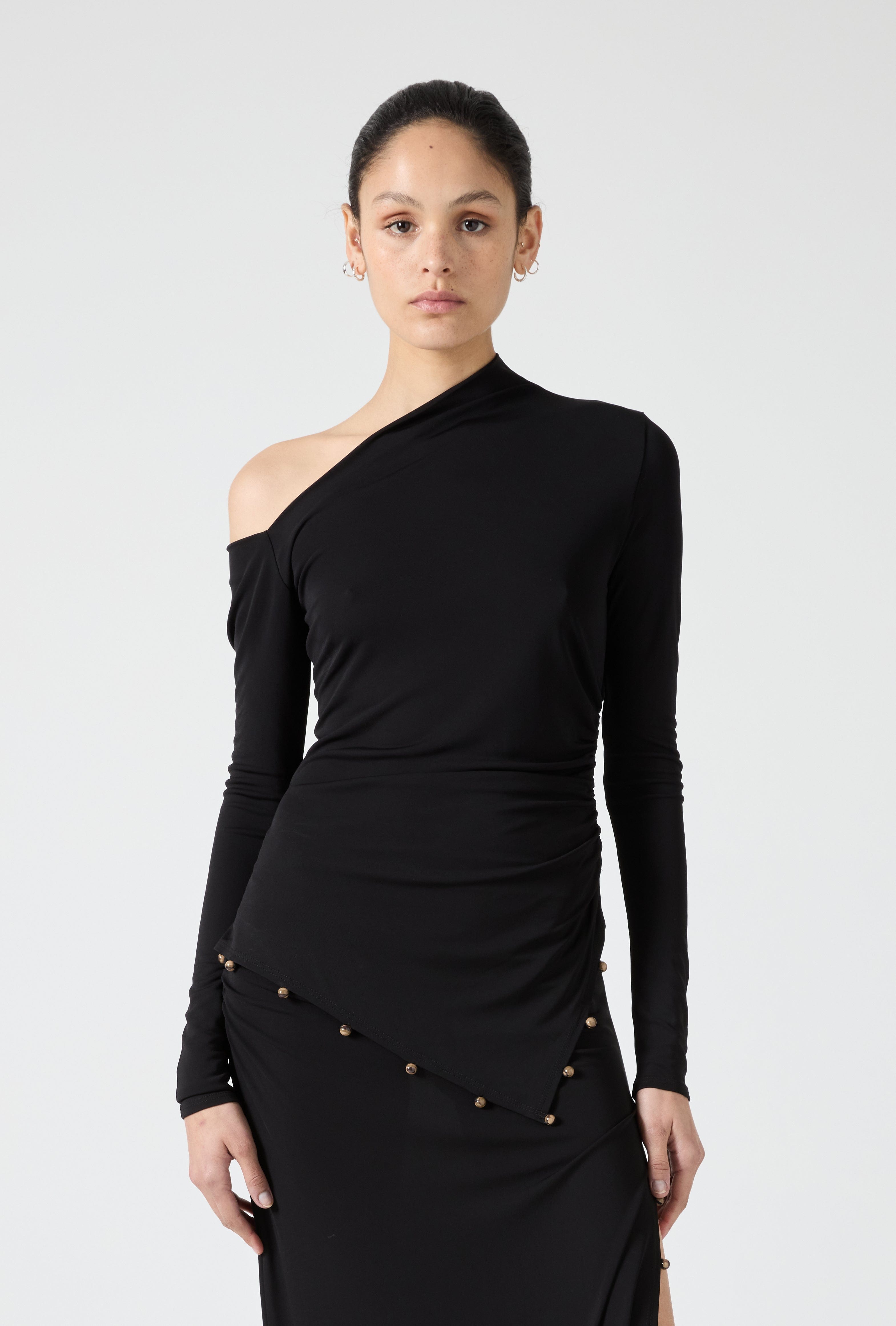 ROLLING STONE LONG SLEEVE TOP | BLACK | THIRD FORM | Women's Australian Fashion ROLLING STONE LONG SLEEVE TOP | BLACK | THIRD FORM | Women's Australian Fashion