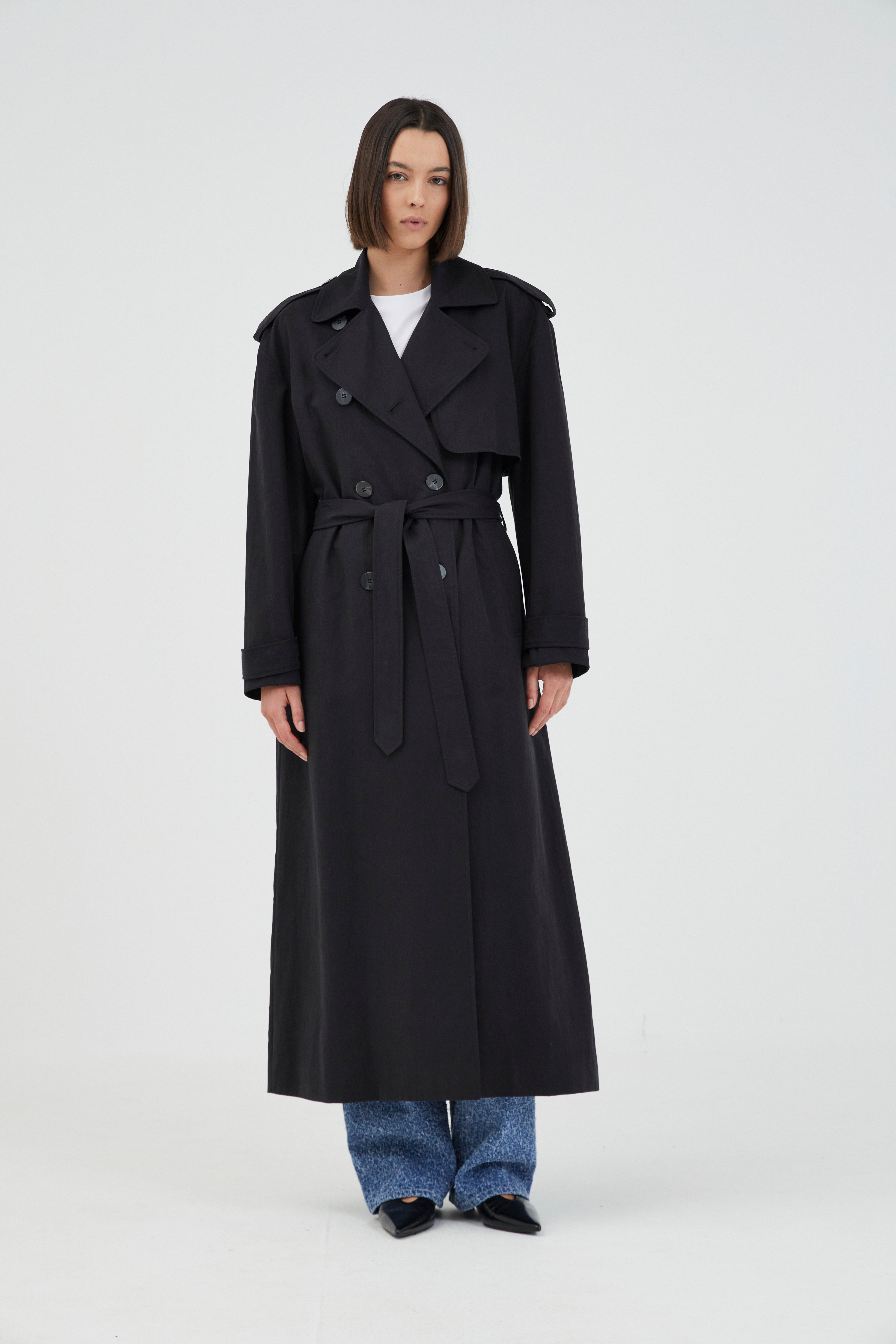 TRANSIT TRENCH COAT BLACK