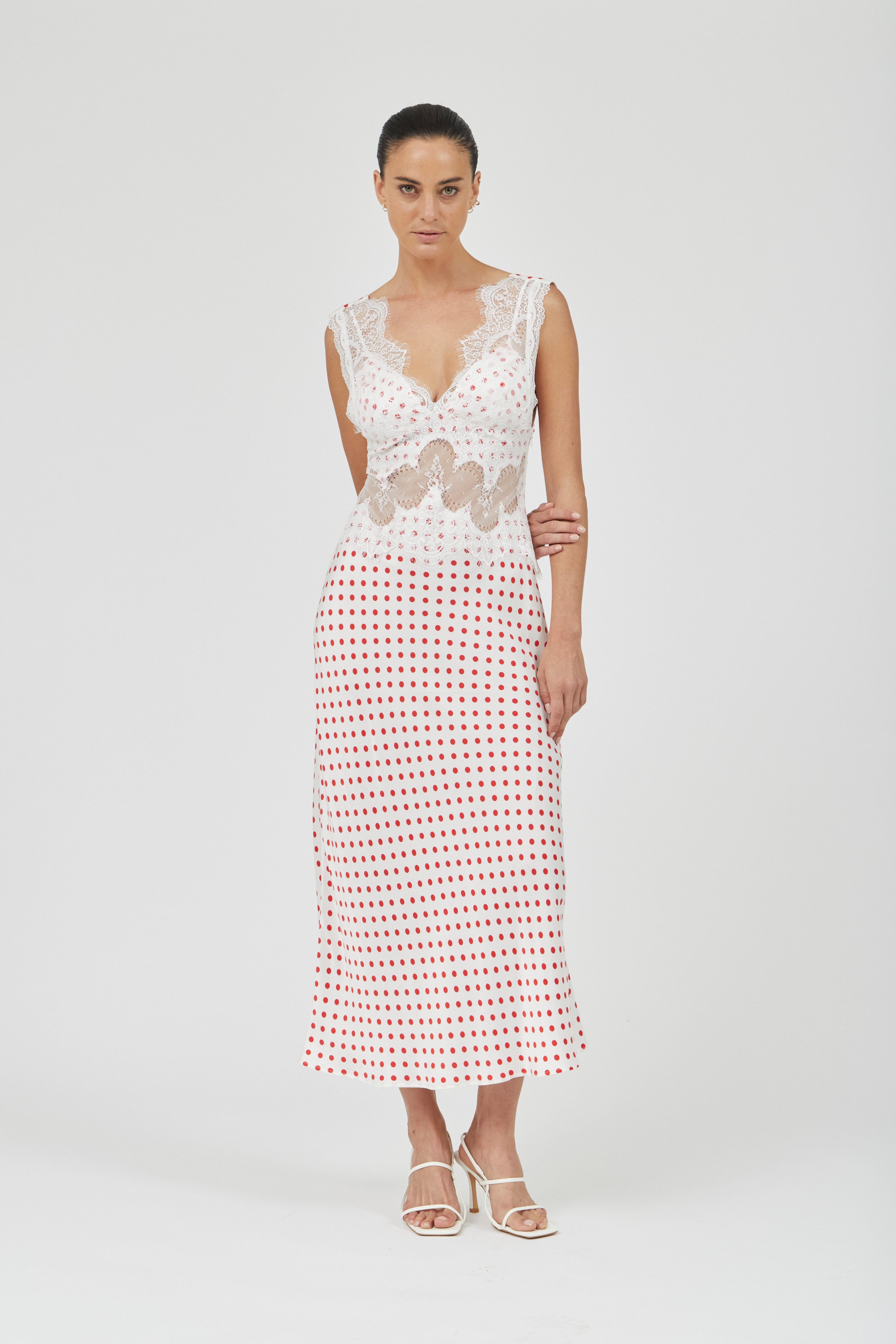 VISIONS LACE DEEP V MAXI DRESS VISIONS LACE DEEP V MAXI DRESS