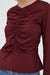 THIRD FORM ALLURE GATHERED LONG SLEEVE TOP | CABERNET