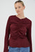 THIRD FORM ALLURE GATHERED LONG SLEEVE TOP | CABERNET