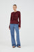 THIRD FORM ALLURE GATHERED LONG SLEEVE TOP | CABERNET