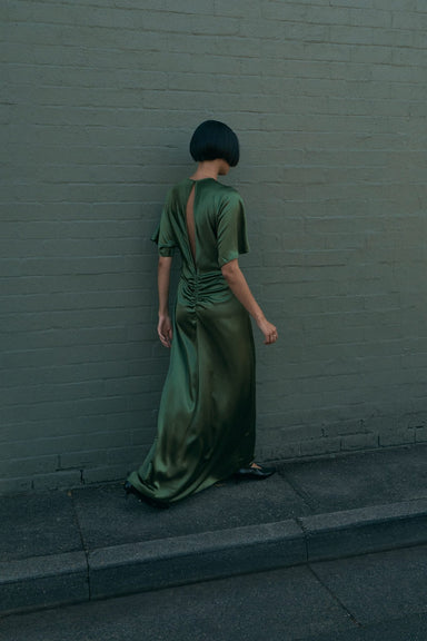 THIRD FORM ANCHORED FLOOR LENGTH DRESS | OLIVE