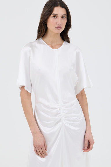 ANCHORED FLOOR LENGTH DRESS | POWDER WHITE - THIRD FORM