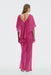 Arrival Frilled Maxi Dress | Magenta - THIRD FORM