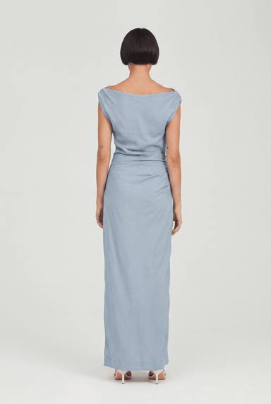 ATHENA OFF SHOULDER MAXI DRESS | RIVER - THIRD FORM
