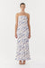 BLUE BELL BIAS STRAPLESS DRESS | FLORAL - THIRD FORM