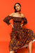 THIRD FORM BLUR OUT OFF SHOULDER TOP | ORANGE BLUR