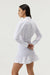 THIRD FORM BLUR OUT SHIRRED SHIRT DRESS | WHITE