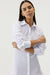 THIRD FORM BLUR OUT SHIRRED SHIRT DRESS | WHITE