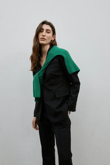THIRD FORM BOUCLE COLLARED KNIT | JADE