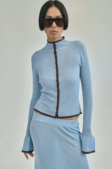 THIRD FORM BOUND KNIT CARDIGAN | HAZE & COCOA