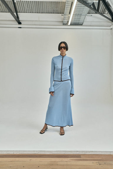 THIRD FORM BOUND KNIT SKIRT | HAZE & COCOA