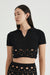 THIRD FORM BREAK AWAY KNIT POLO TOP | BLACK