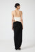 CASCADE DRAPE JERSEY DRESS | CREAM/BLACK - THIRD FORM