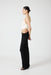 CASCADE DRAPE JERSEY DRESS | CREAM/BLACK - THIRD FORM