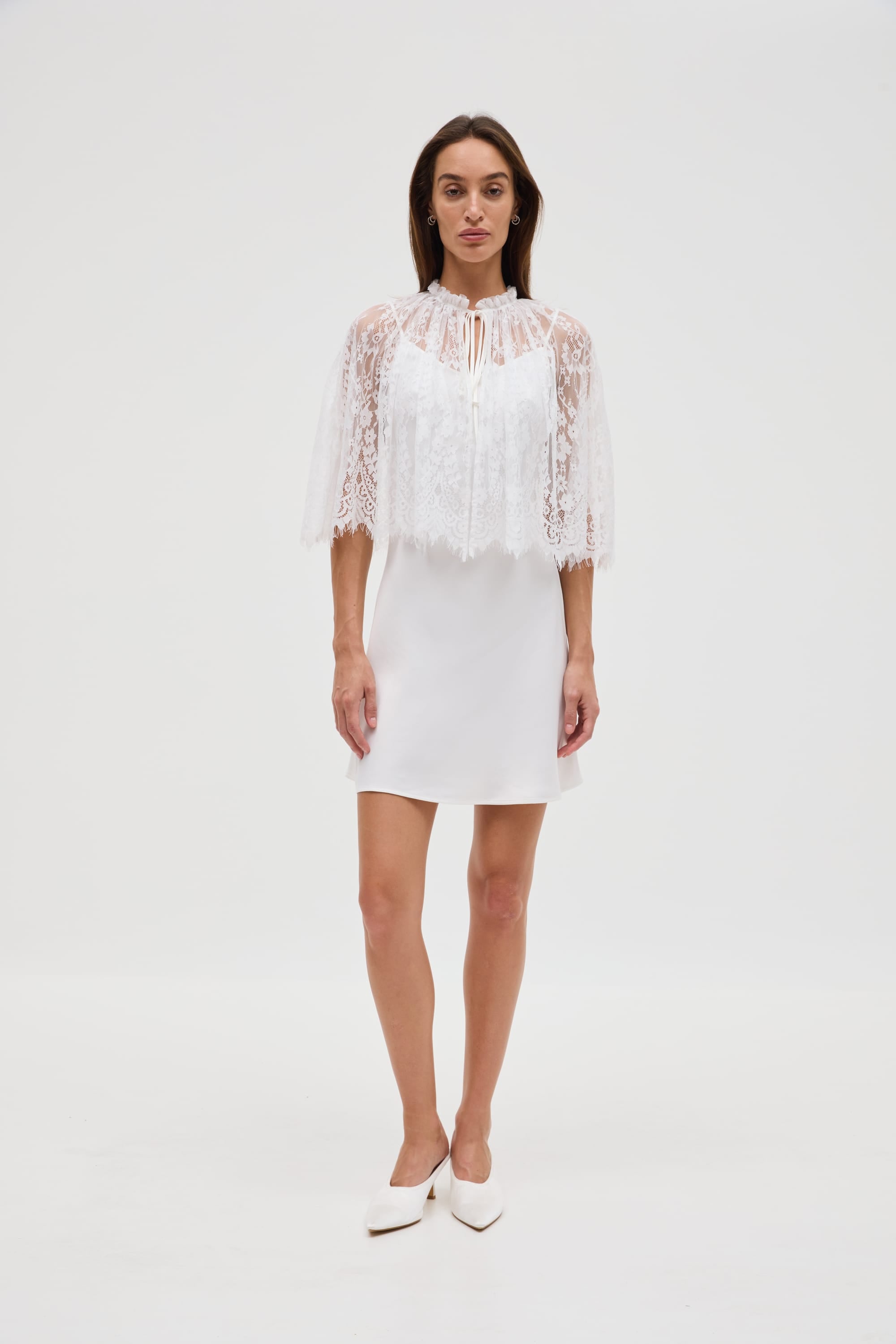 CHARMED LACE CAPE AND SLIP | IVORY | THIRD FORM CHARMED LACE CAPE AND SLIP | IVORY | THIRD FORM