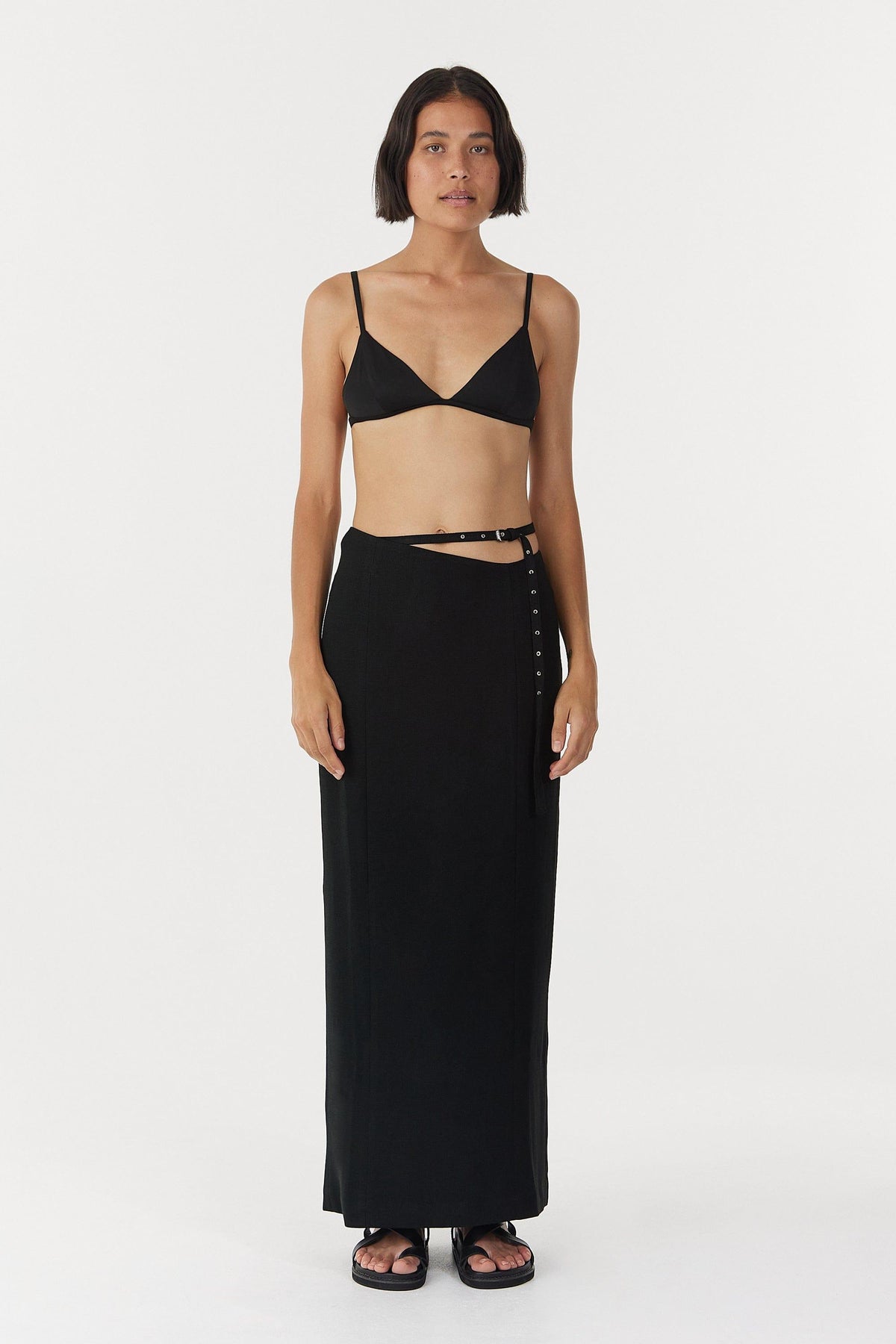 CHROME VISION ASYMMETRIC SKIRT | BLACK | THIRD FORM | Women's
