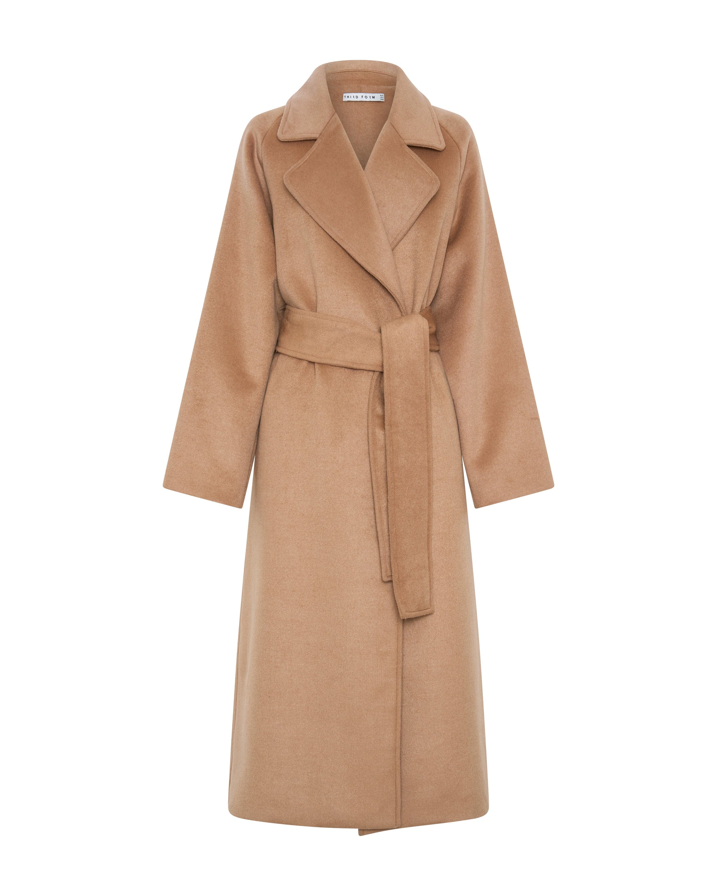 CLASSIC WOOL COAT CAMEL THIRD FORM Women's Australian Fashion