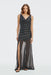 THIRD FORM Crossing Cowl Floor Length Dress | Black Polka
