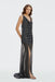 THIRD FORM Crossing Cowl Floor Length Dress | Black Polka