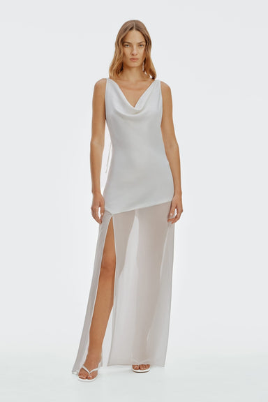THIRD FORM Crossing Cowl Floor Length Dress | Snow