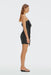 THIRD FORM Crossing Gather Mini Dress | Black Polka