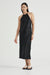 CRUSH BIAS HALTER DRESS | BLACK - THIRD FORM