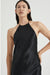 CRUSH BIAS HALTER DRESS | BLACK - THIRD FORM