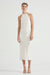 THIRD FORM CRUSH BIAS HALTER DRESS | CREAM