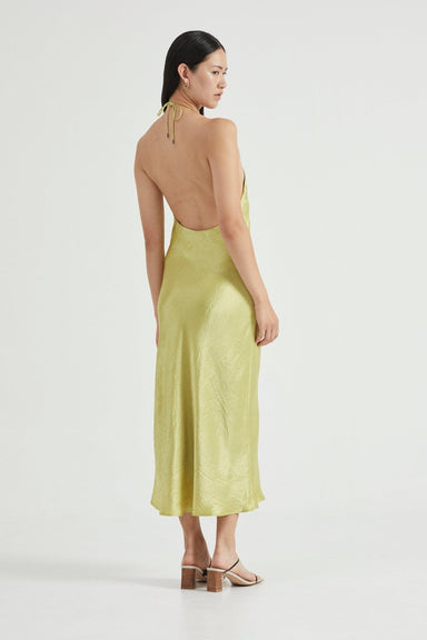 CRUSH BIAS HALTER DRESS | KIWI - THIRD FORM