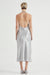 THIRD FORM CRUSH BIAS HALTER DRESS | SILVER