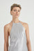 THIRD FORM CRUSH BIAS HALTER DRESS | SILVER