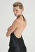 THIRD FORM CRUSH BIAS HALTER TOP | BLACK
