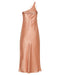 THIRD FORM CRUSH BIAS ONE SHOULDER MIDI | GUAVA
