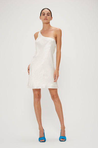 THIRD FORM CRUSH BIAS ONE SHOULDER MINI | CREAM