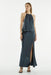 THIRD FORM CRUSH BIAS SPLIT MAXI SKIRT | GUN METAL
