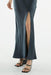 THIRD FORM CRUSH BIAS SPLIT MAXI SKIRT | GUN METAL