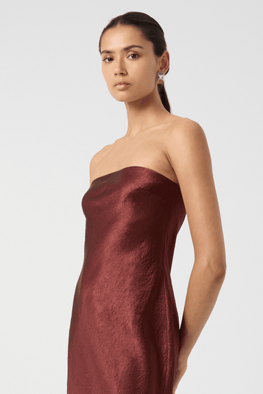 THIRD FORM CRUSH BIAS STRAPLESS DRESS | SHIRAZ