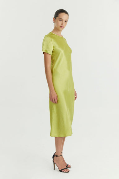 CRUSH BIAS TEE MIDI DRESS | KIWI - THIRD FORM