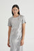 CRUSH BIAS TEE MIDI DRESS | SILVER - THIRD FORM