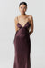 THIRD FORM CRUSH BIAS TRI MIDI DRESS | CHOCOLATE