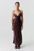 THIRD FORM CRUSH BIAS TRI MIDI DRESS | CHOCOLATE