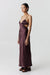 THIRD FORM CRUSH BIAS TRI MIDI DRESS | CHOCOLATE