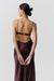 THIRD FORM CRUSH BIAS TRI MIDI DRESS | CHOCOLATE