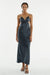 THIRD FORM CRUSH BIAS TRI MIDI DRESS | GUN METAL