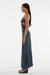 THIRD FORM CRUSH BIAS TRI MIDI DRESS | GUN METAL