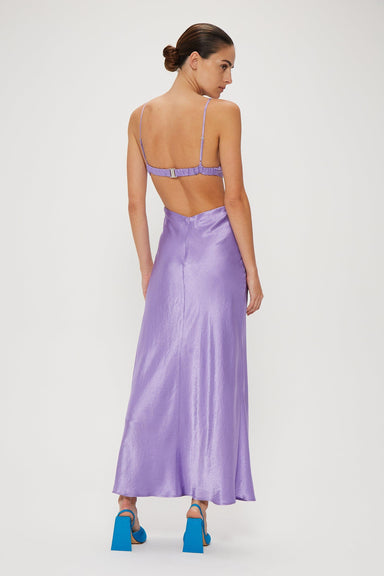 THIRD FORM CRUSH BIAS TRI MIDI DRESS | VIOLET